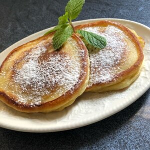 簡単お菓子☆ヘルシーなふわふわ豆腐パンケーキ